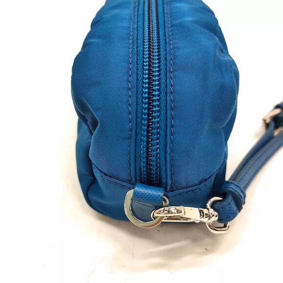 Prada Cosmetic Pouch Blue Nylon 137-012825 - Picture 3 of 12